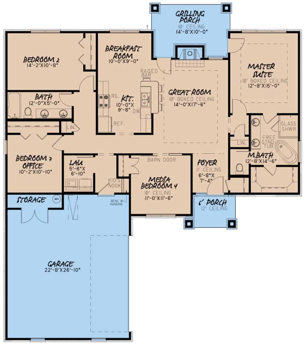 Explore the Versatile Floor Plan with a Spacious Great Room and Grilling Porch