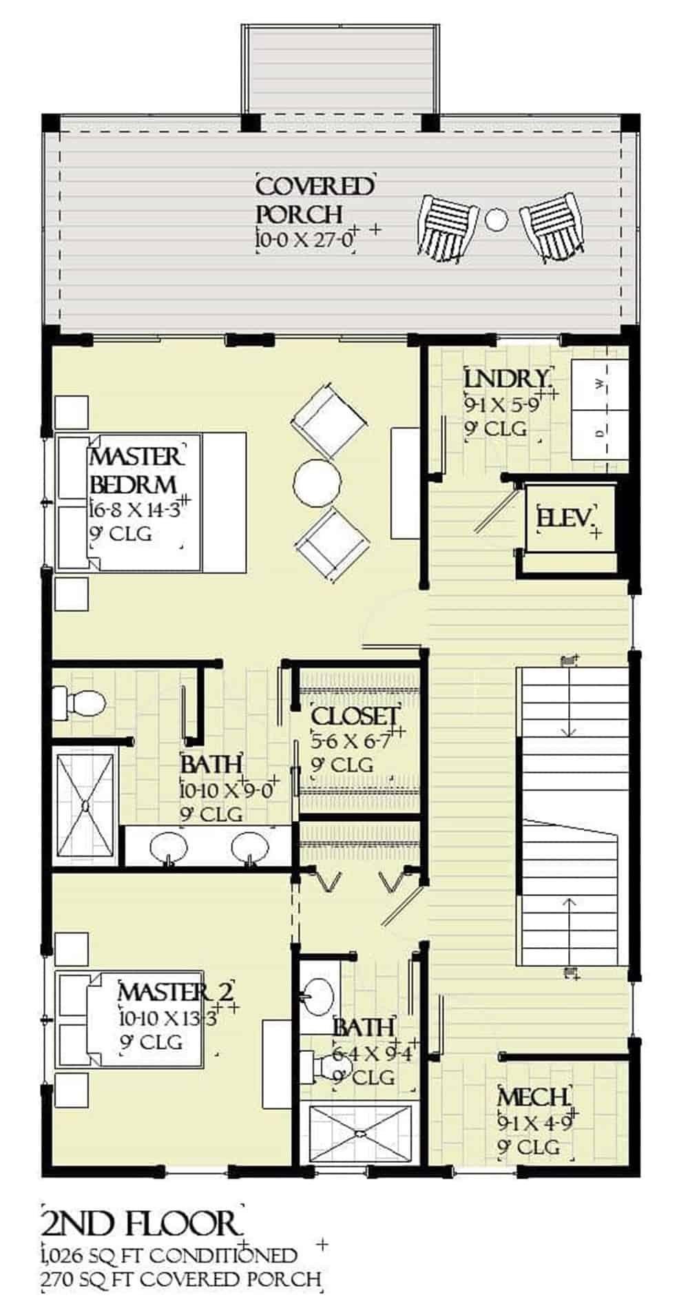 Exploring the Spacious Second Floor Layout with Dual Master Bedrooms