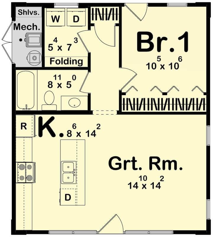 Compact Floor Plan with Efficient Kitchen Layout
