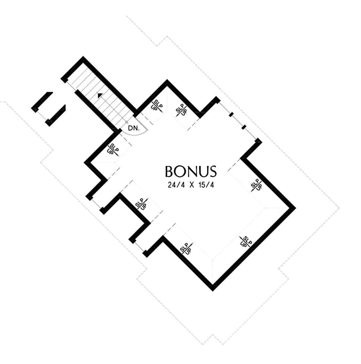 Explore the Versatile Bonus Room with Unique Angled Walls