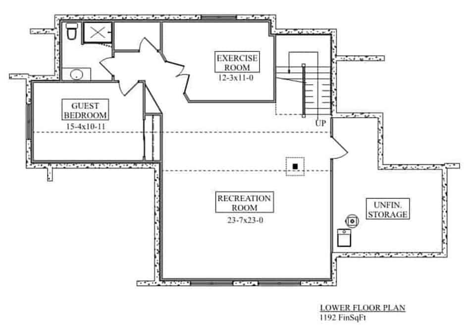 Explore the Versatile Lower Floor Plan with Recreation and Exercise Rooms