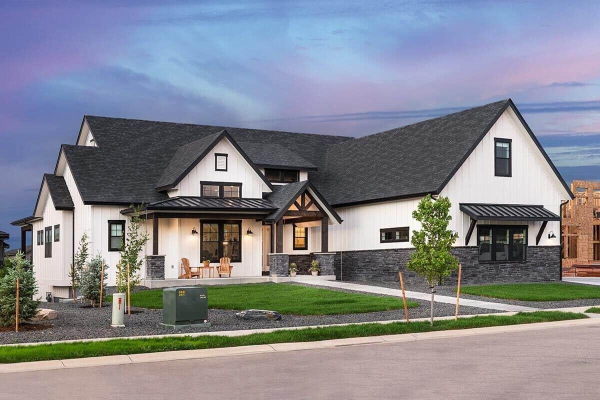 Modern Farmhouse Charm with Striking Gable Rooflines