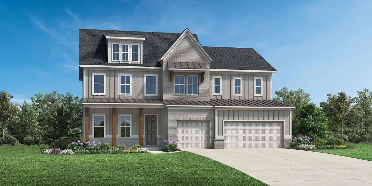 Farmhouse-Style 5-Bedroom Home with Two-Story Great Room and Covered Front Porch