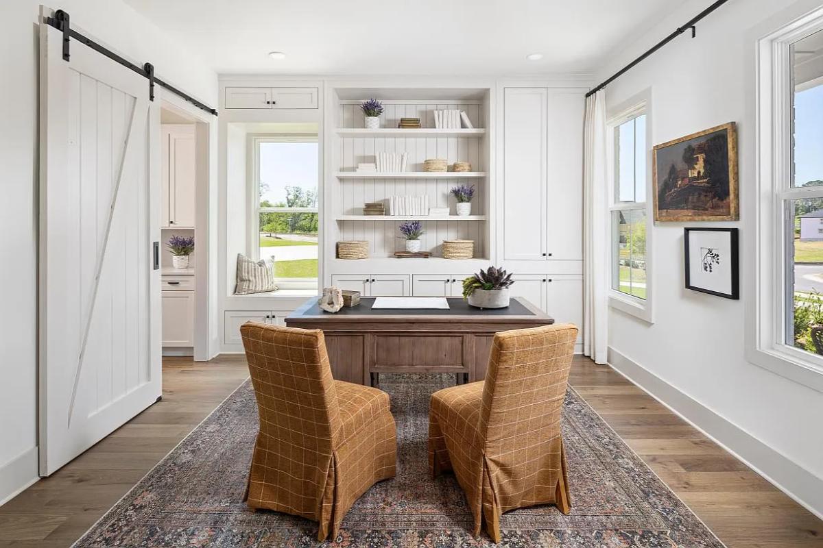 Farmhouse-Style 5-Bedroom Home with Two-Story Great Room and Covered Front Porch