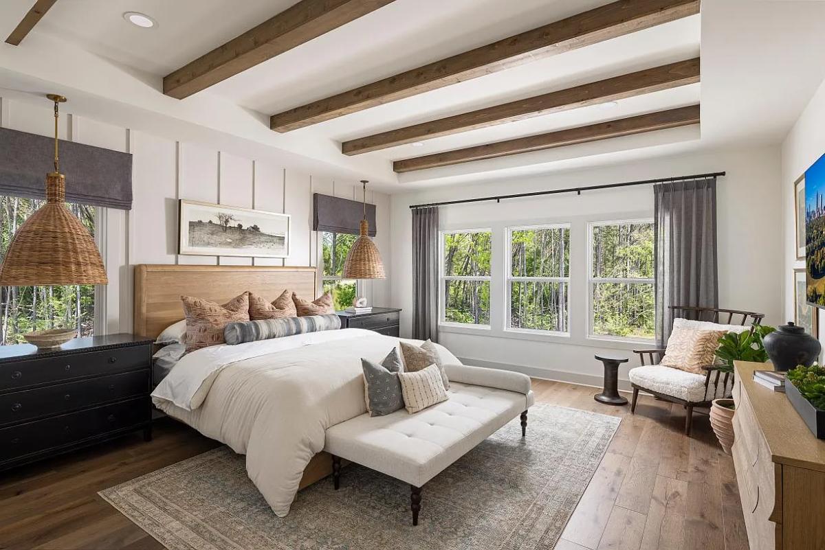 Farmhouse-Style 5-Bedroom Home with Two-Story Great Room and Covered Front Porch