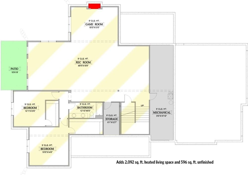 Explore the Expansive Rec Room and Game Room Combo