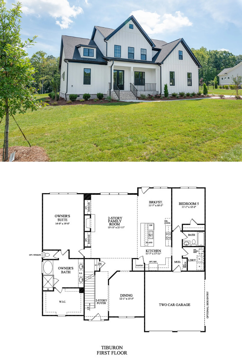 Traditional-Style 4-Bedroom Home with Front Porch and 2-Car Garage