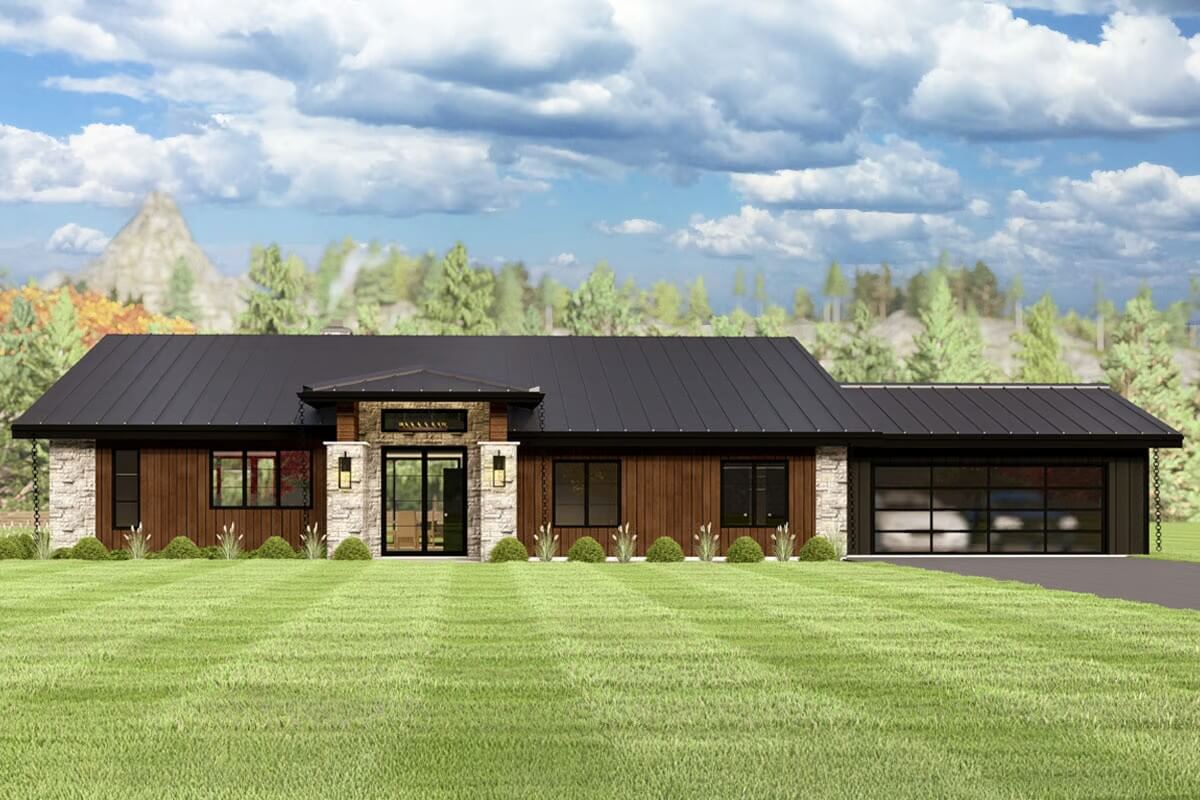 Contemporary 3-Bedroom Mountain Home with 2-Car Garage and Open-Concept Living (Floor Plan)
