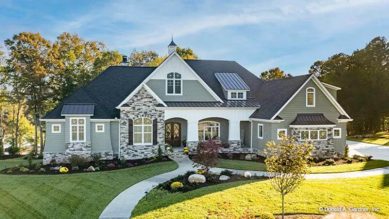 The Mitchell 5-Bedroom Hillside Craftsman Home with Bonus Room and Walkout Basement (Floor Plan)