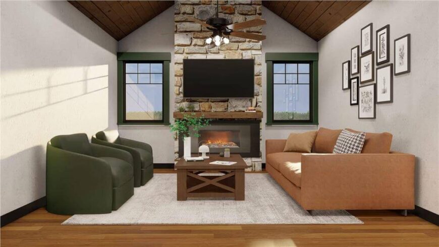 Rustic 3-Bedroom Craftsman Home with Open Living Space and Grilling ...