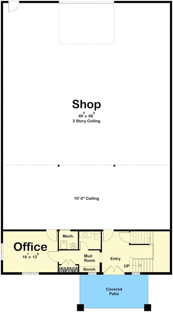 Explore This Versatile Shop Floorplan with Office and Mud Room