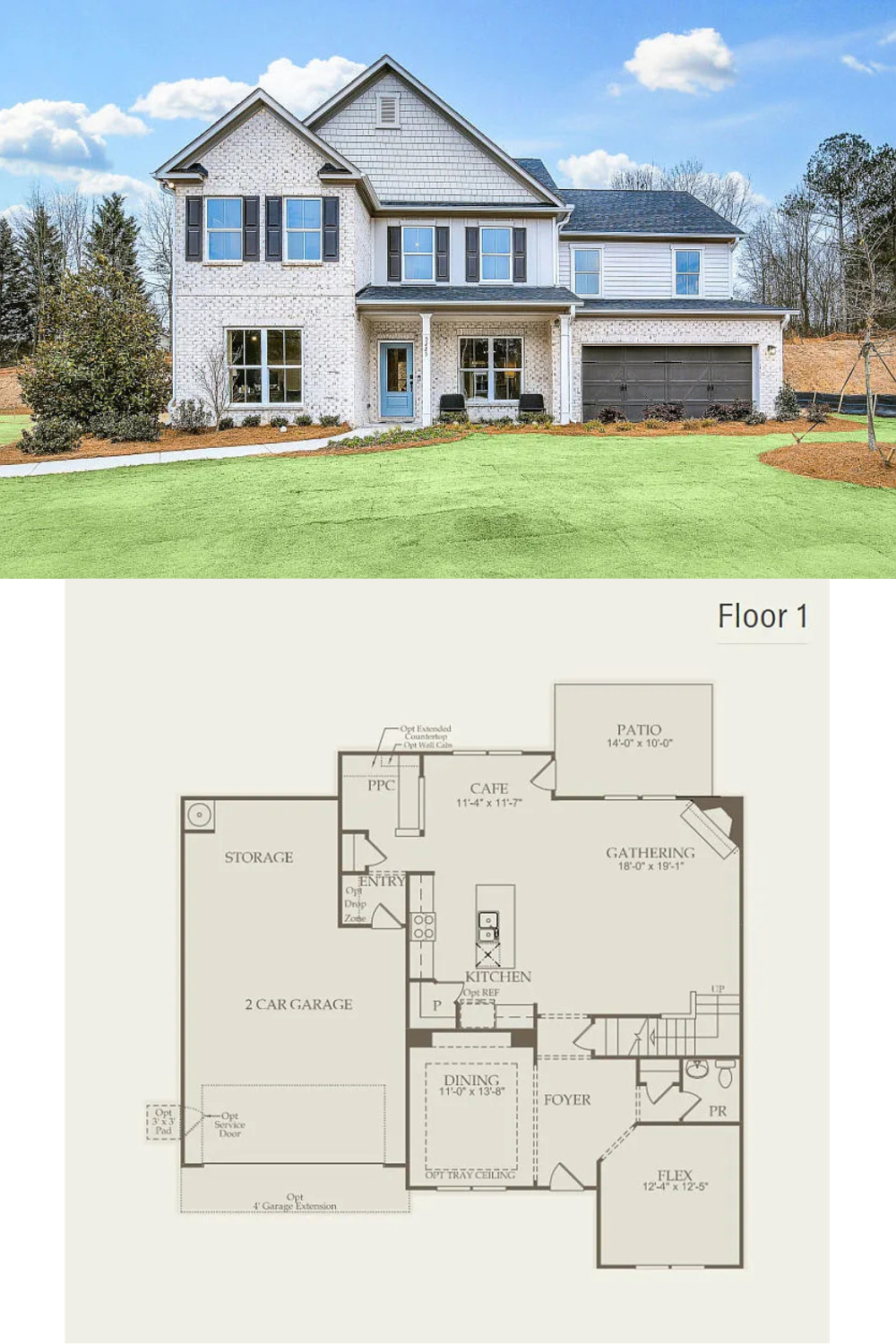 Farmhouse-Style 4-Bedroom Home with Front Porch and Covered Patio (2,960 Sq. Ft. Floor Plan)