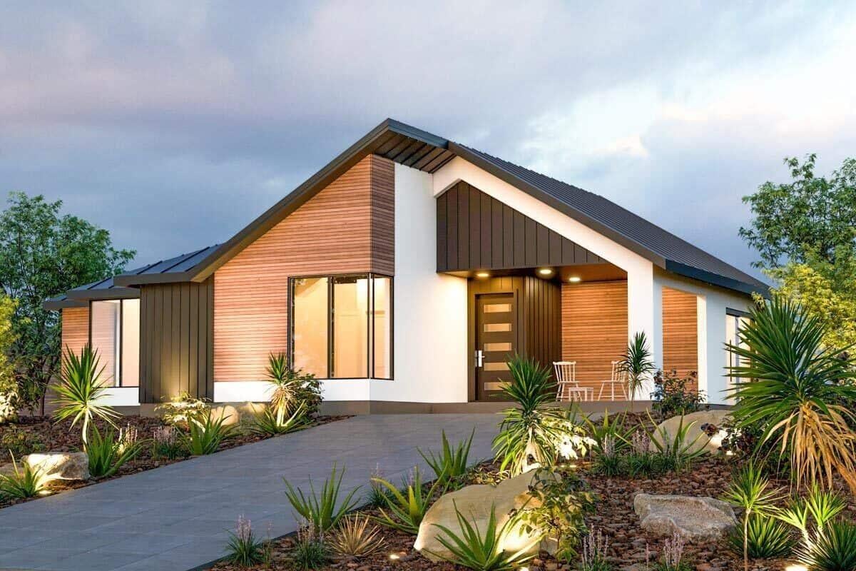 Check Out the Sleek Lines and Warm Wood Accents on This Contemporary Home