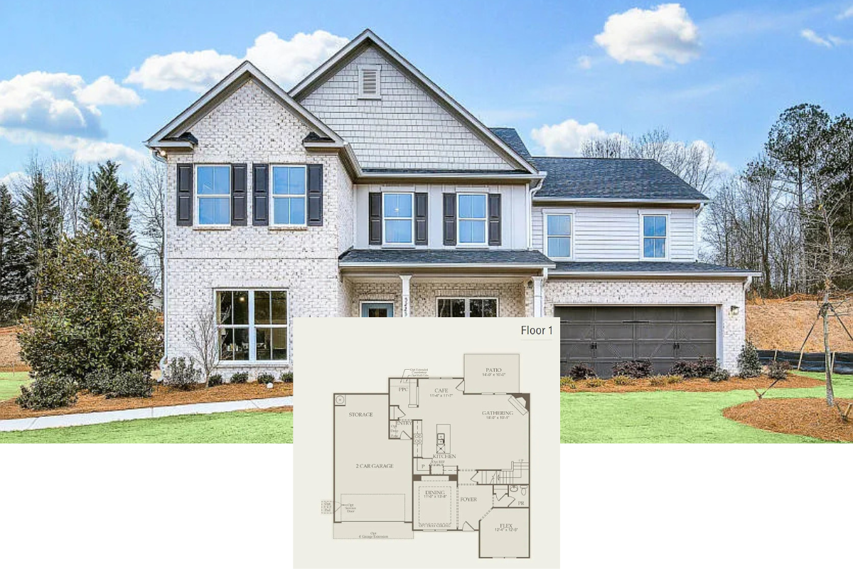 Farmhouse-Style 4-Bedroom Home with Front Porch and Covered Patio (2,960 Sq. Ft. Floor Plan)