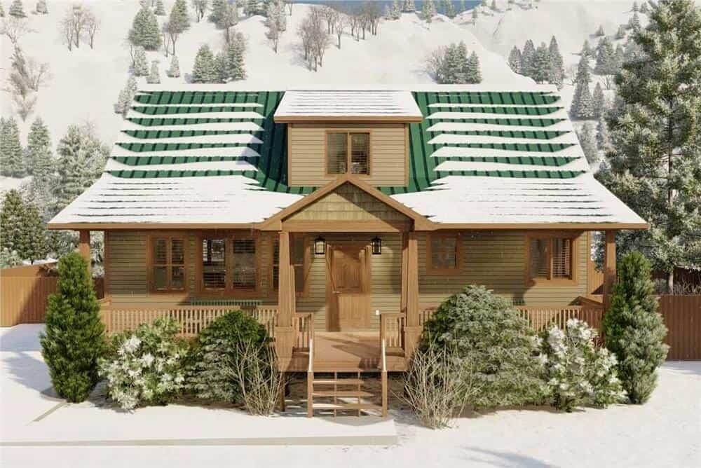 Craftsman-Style 5-Bedroom Home with Large Front Porch and Finished Basement (Floor Plan)