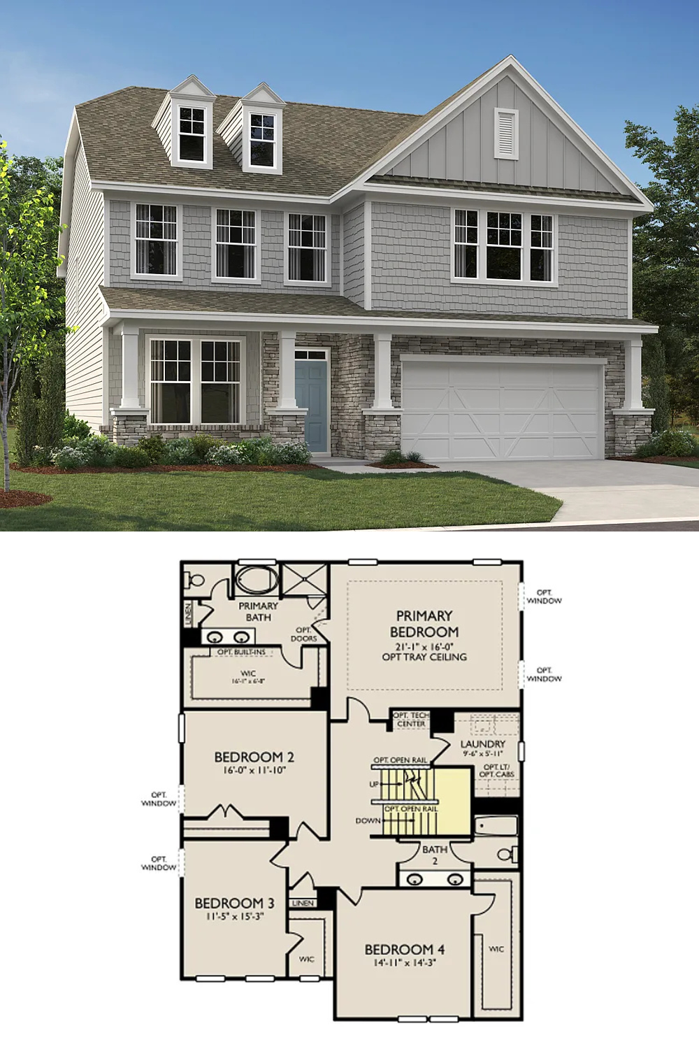4-Bedroom The Savoy Home with Open-Concept Plan and Covered Front Porch