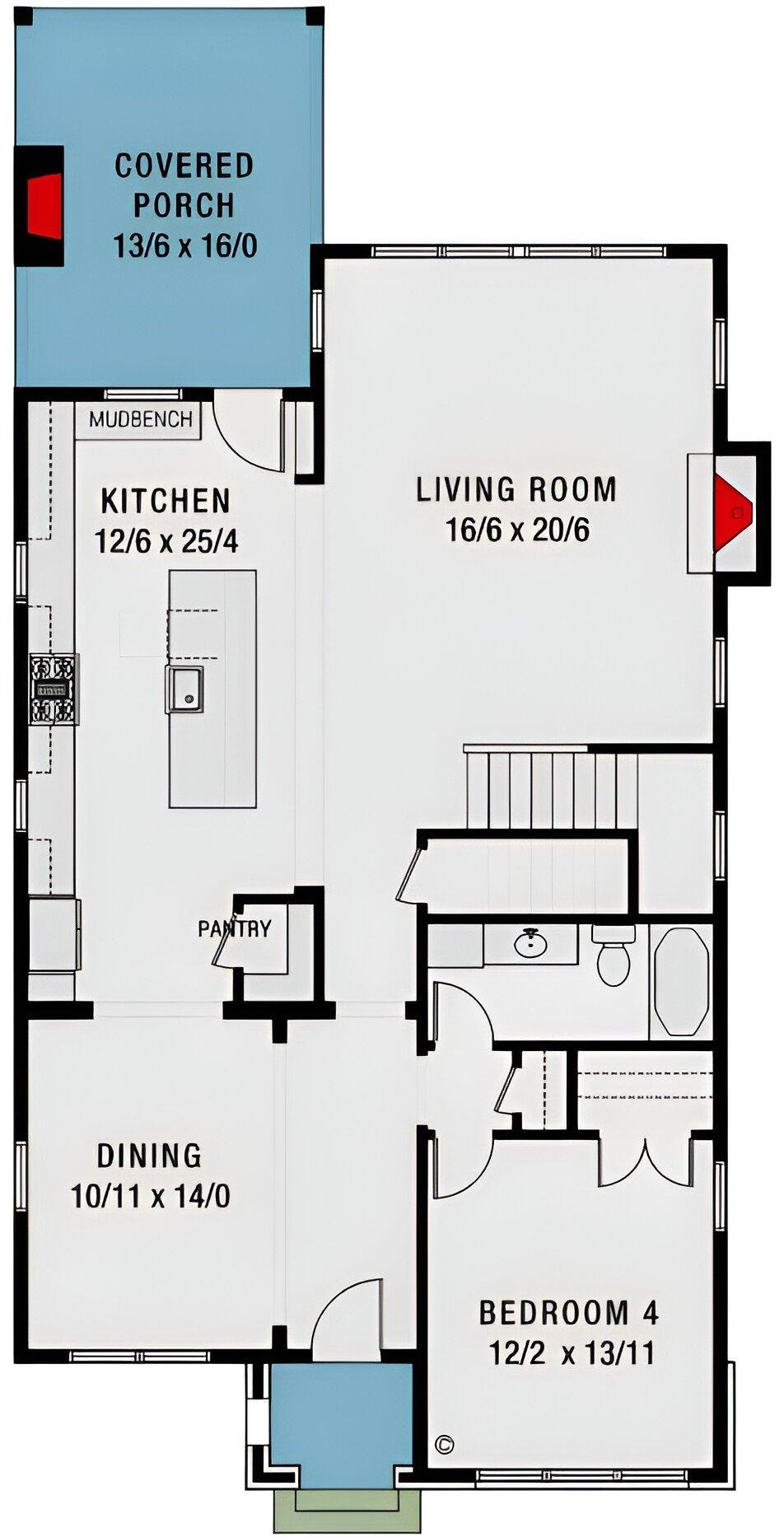 Explore This Efficient Layout Featuring a Cozy Covered Porch