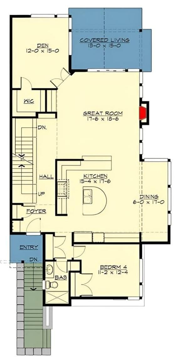 Explore the Flow of This Open-Concept Floor Plan with a Cozy Den