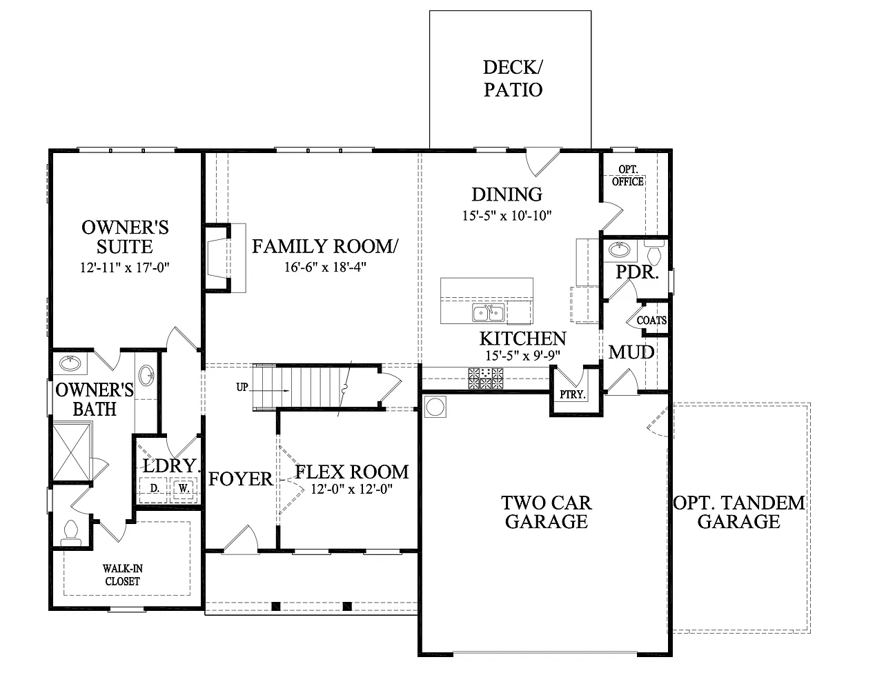 Traditional 3-Bedroom Home with Front Porch and 3-Car Garage (2,584 Sq. Ft. Floor Plan)