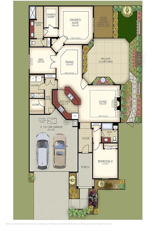 Farmhouse-Style 3-Bedroom Home for a Corner Lot with Front Porch (2,590 Sq. Ft. Floor Plan)