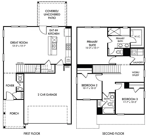Modern-Farmhouse 3-Bedroom Home with Open Concept Layout and Front Porch (1,528 Sq. Ft. Floor Plan)