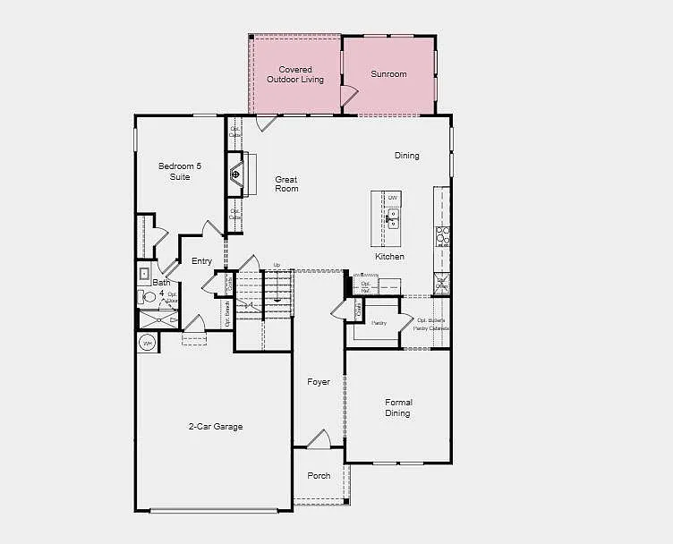 Traditional-Style 5-Bedroom Home with Loft and Front Porch (3,343 Sq. Ft. Floor Plan)