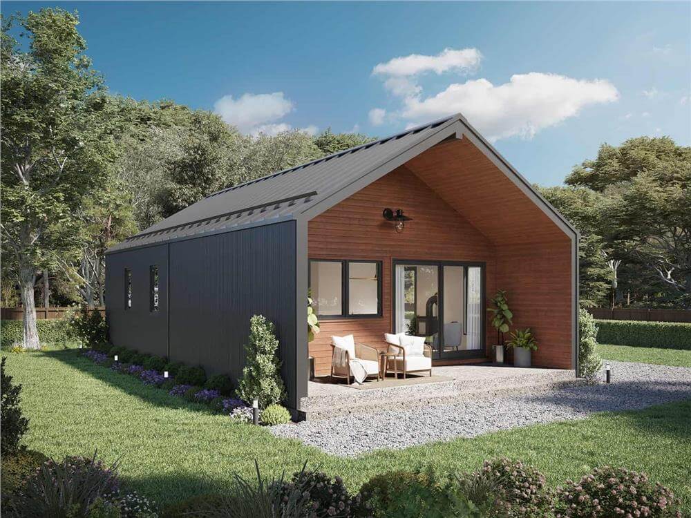2-Bedroom Contemporary Home for a Narrow Lot with Covered Deck (Floor Plan)