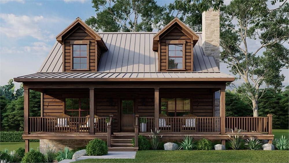 Check Out This Rustic Cabin Front with Inviting Porch
