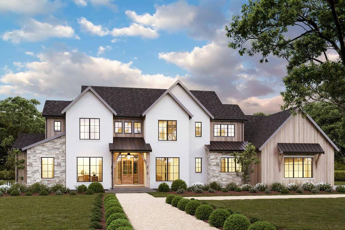 4-Bedroom Transitional Home with Bonus Room and Balcony (Floor Plan)
