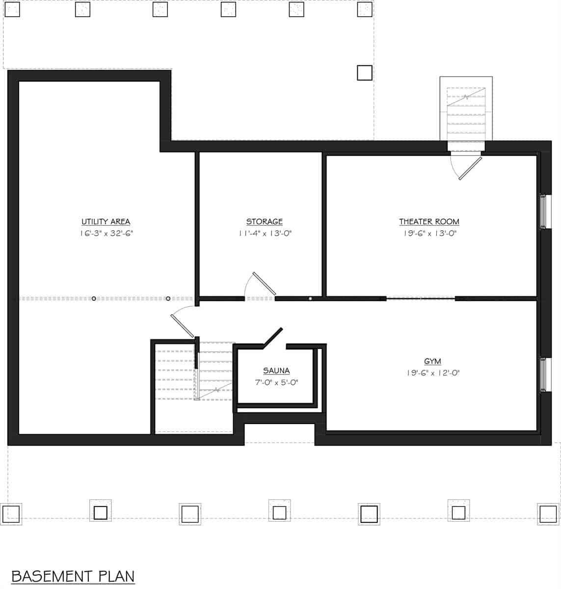 Explore This Basement Plan Featuring a Theater Room and Sauna