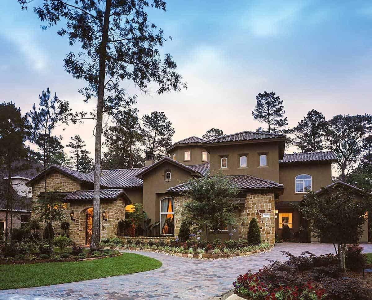 Tuscan-Inspired Retreat with Stone Facade and Terracotta Roof