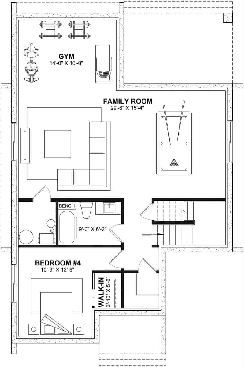 Explore the Spacious Family Room with Adjacent Gym