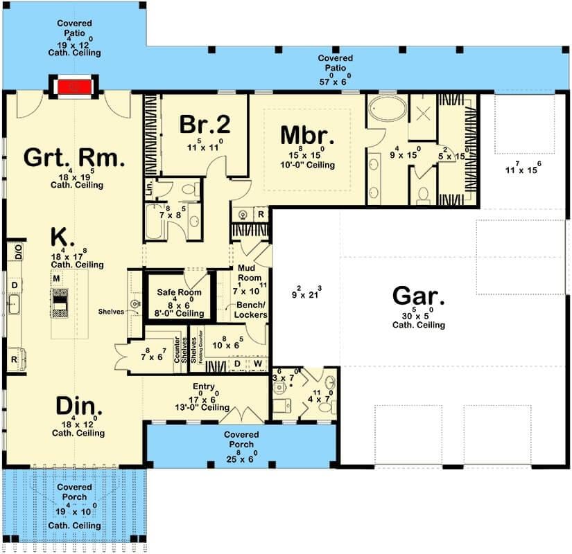Explore This Thoughtfully Designed Floor Plan with Safe Room and Mud Room