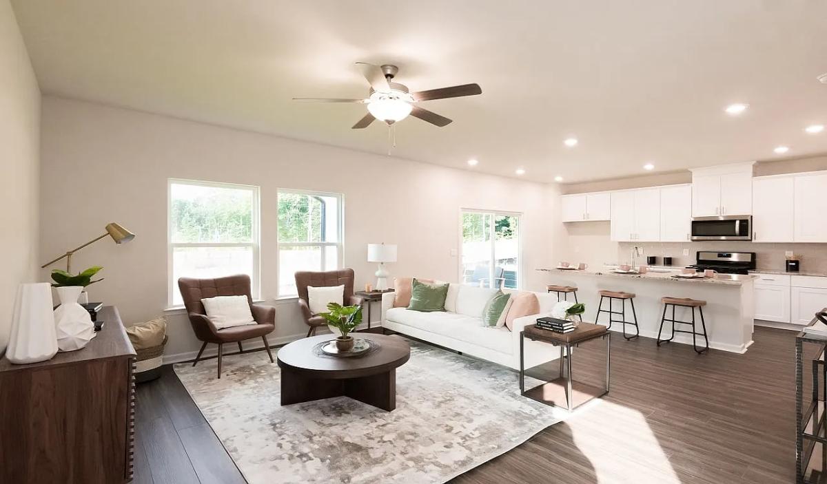 Modern-Farmhouse 3-Bedroom Home with Open Concept Layout and Front Porch (1,528 Sq. Ft. Floor Plan)