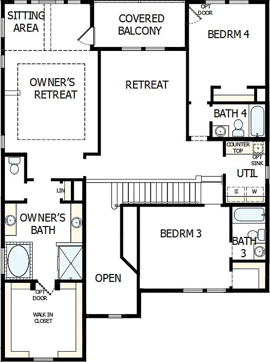 Modern Farmhouse 4-Bedroom Home with Balcony and 3-Car Garage (2,994 Sq. Ft. Floor Plan) 