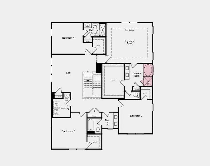 Traditional-Style 5-Bedroom Home with Loft and Front Porch (3,343 Sq. Ft. Floor Plan)