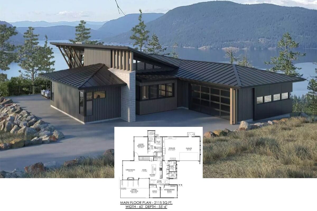 Spring Hill 3-Bedroom Mountain Contemporary Home with Open-Concept Living and Walkout Basement (Floor Plan)