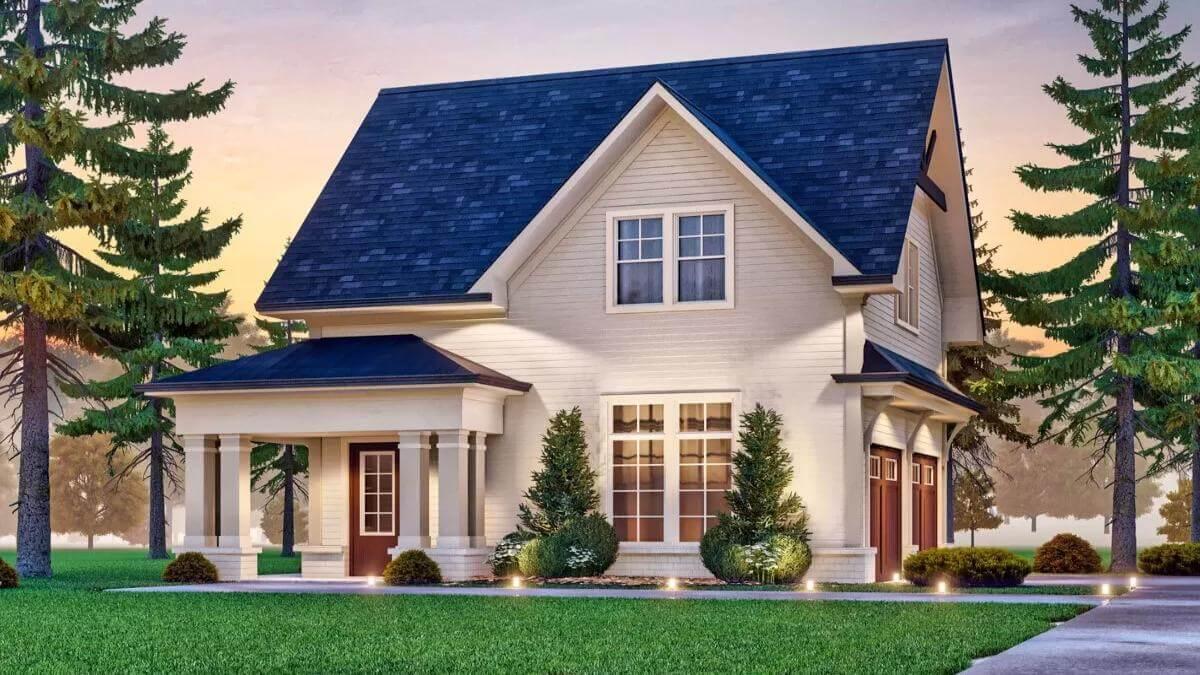 Classic Gable Roof Design with a Cozy Front Porch