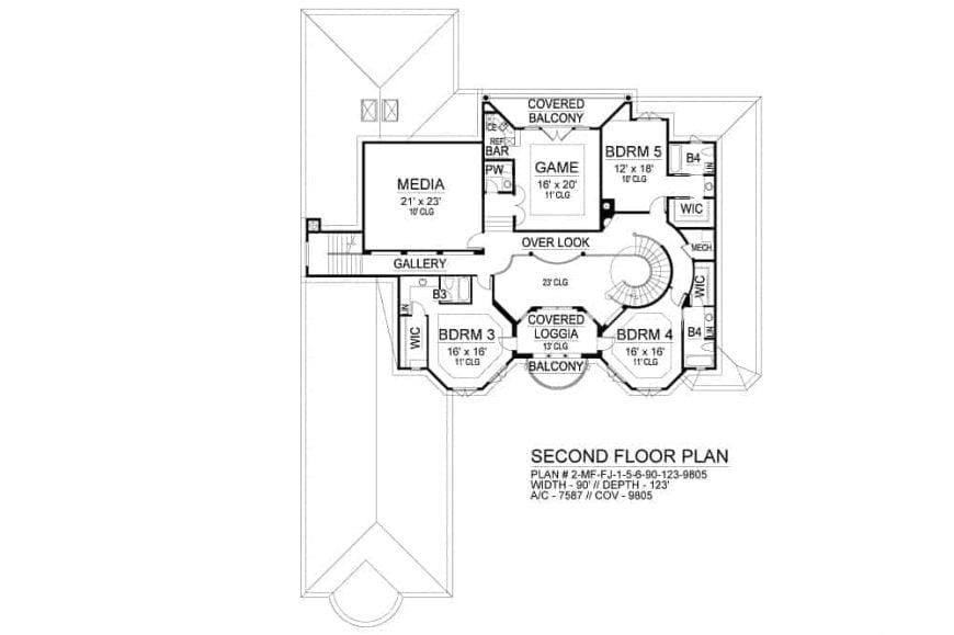 Explore the Versatile Second Floor with a Media Room and Game Area