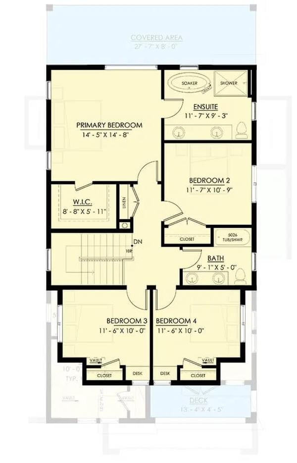 Explore This Efficient Four-Bedroom Upper Floor Layout