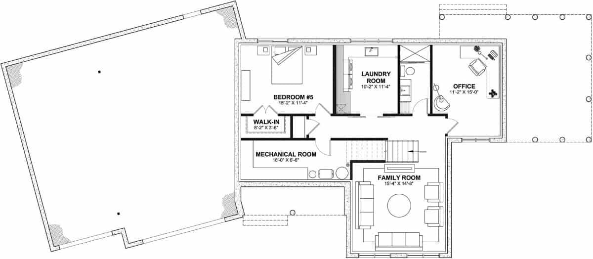 Explore the Versatile Basement Layout with Office and Family Room