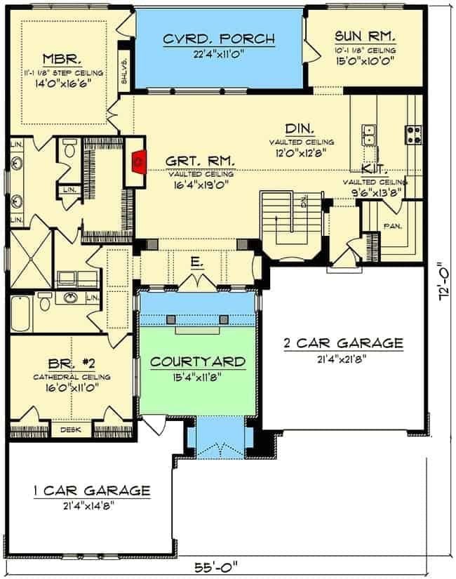 Explore This Thoughtfully Designed Home with Central Courtyard