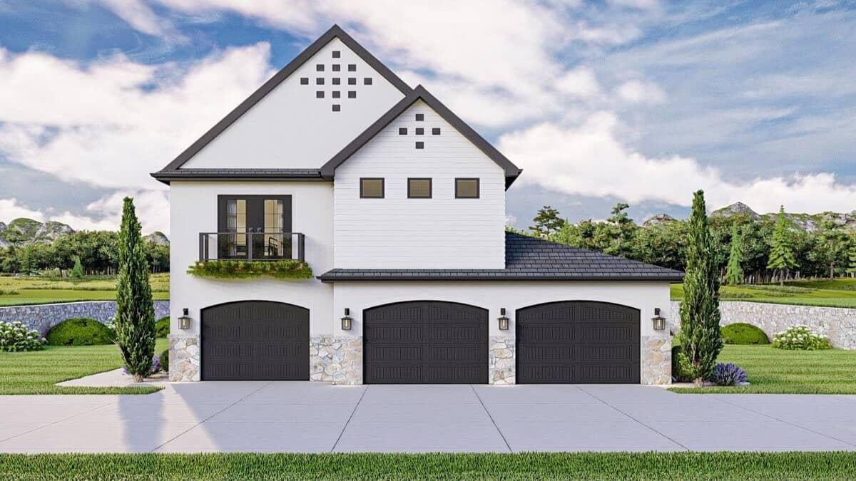 Check Out the Charming Stone Accents on This Modern Home