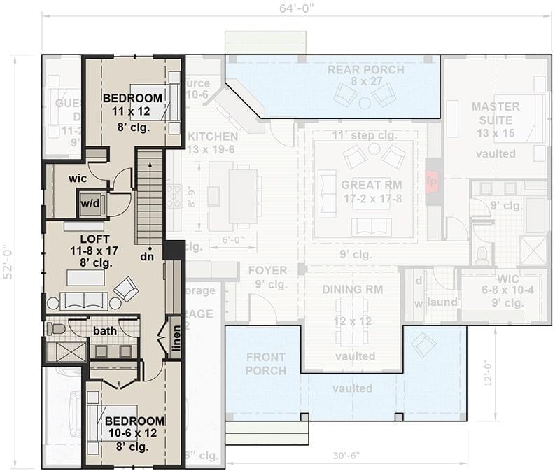 Explore the Spacious Loft and Open Kitchen in This Floor Plan