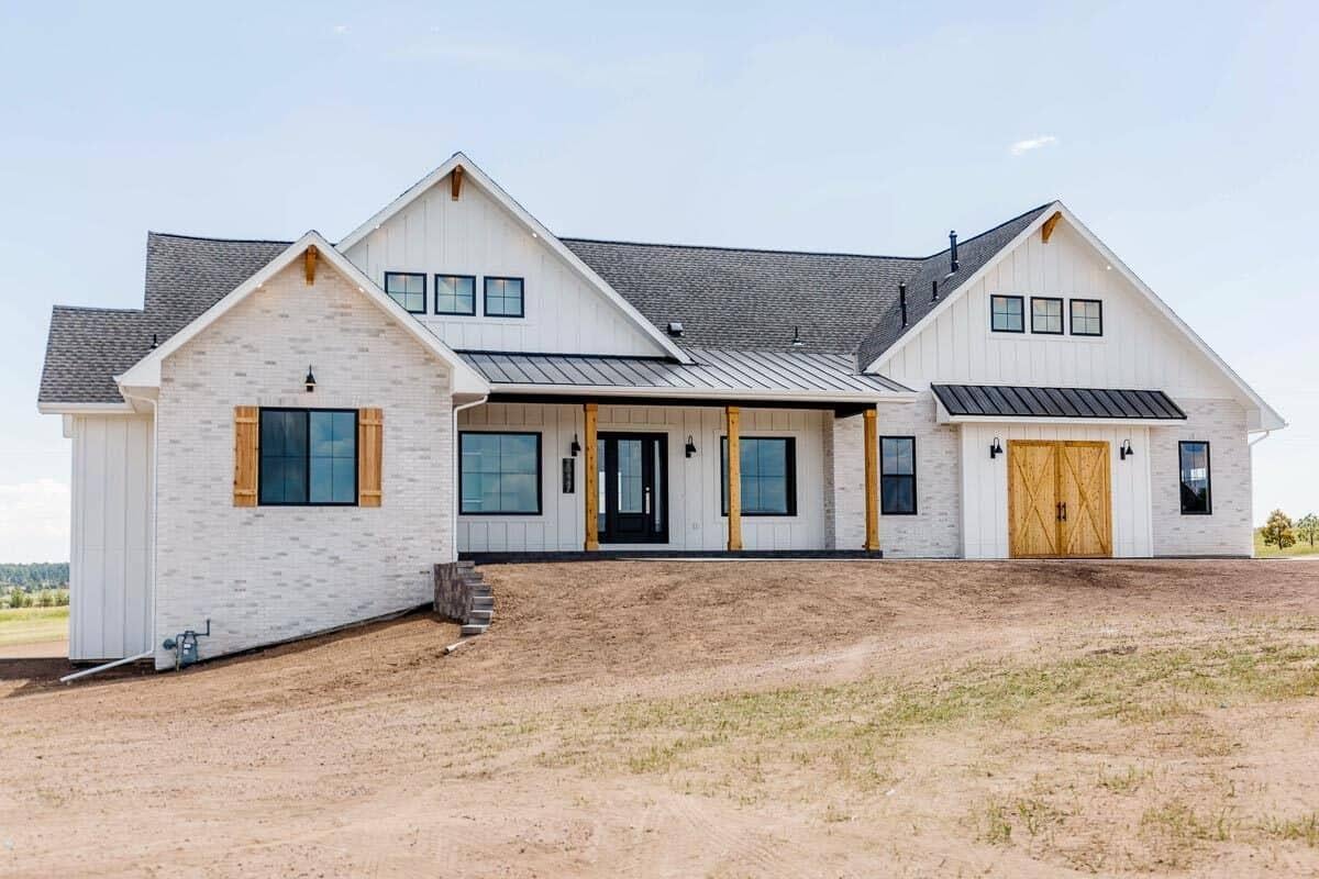 Modern Farmhouse with Striking Wooden Accents