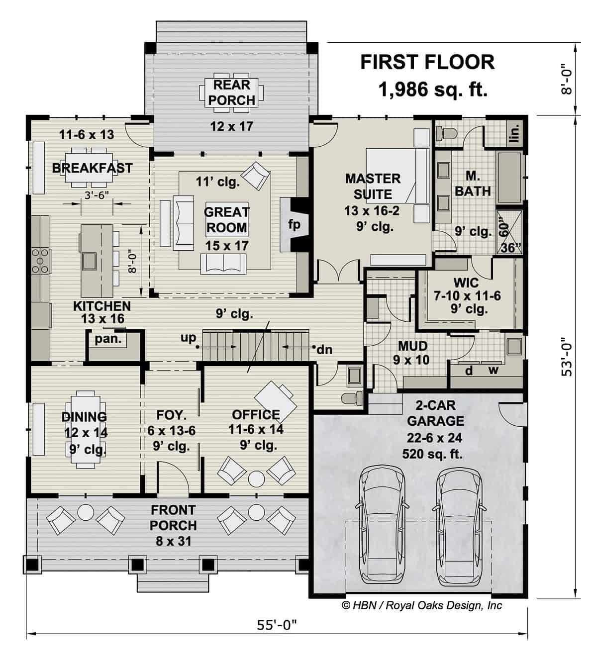 Explore the Spacious Layout of This 1,986 sq. ft. First Floor Plan
