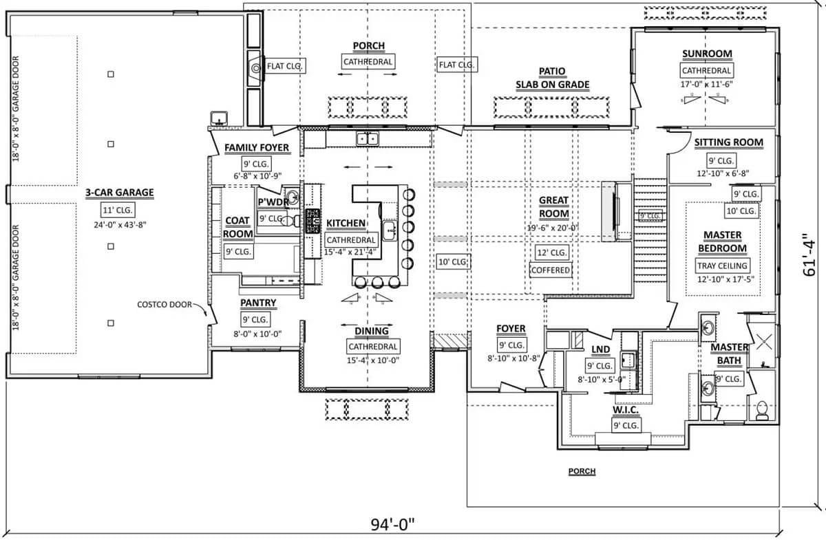 Explore the Spacious Layout with a Cathedral Ceiling Kitchen