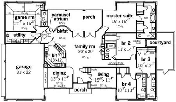 Explore the Intriguing Flow of This Spacious Floorplan with Unique Atrium Feature