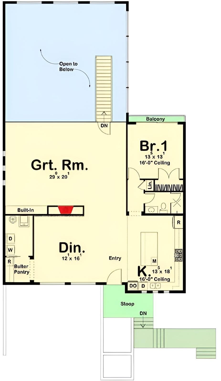 Exploring the Open Layout with a Grand Room Overlooking Below