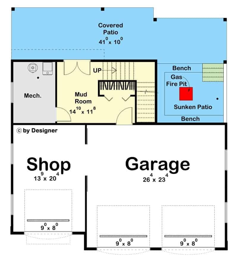 Explore the Versatile Garage and Shop with a Sunken Patio Retreat